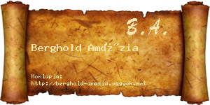 Berghold Amázia névjegykártya